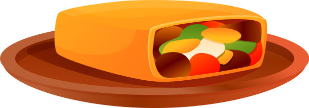 希腊三明治图标卡通风格图片下载