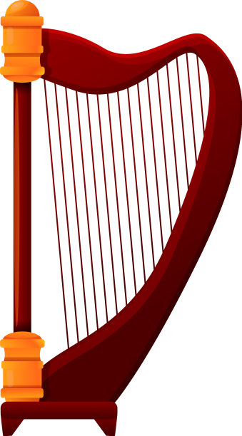 竖琴课图标卡通风格图片下载