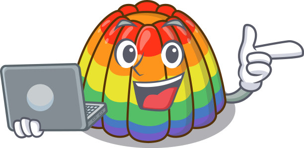 酷人物彩虹果冻工作图片下载