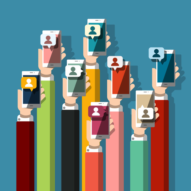 手机在人的手中与用户图标平图片下载