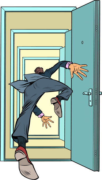 一个男商人从门里掉了出来图片下载