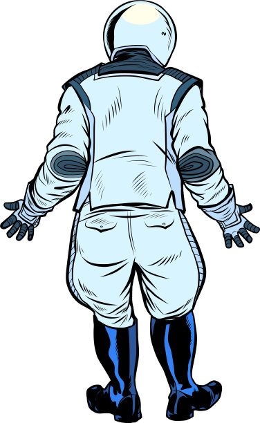 现代的宇航员靠背站立图片下载