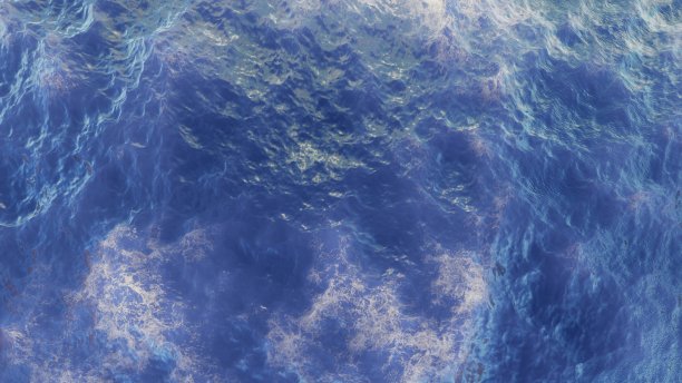 蓝色淡水纹理带泡沫。3D渲染，3D渲染。图片下载