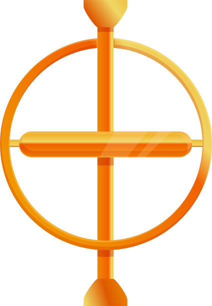 金色陀螺图标卡通风格图片下载