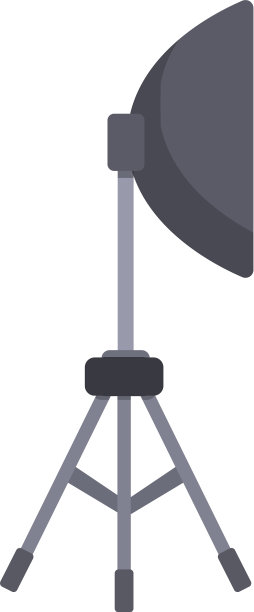 工作室灯三脚架图标卡通风格图片下载