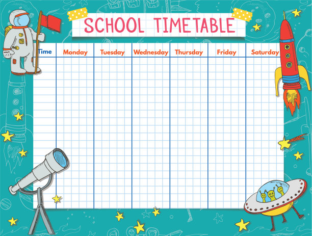 为学生制作学校时间表模板图片下载