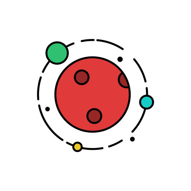 彩色卡通奇幻星球孤立在白色图片下载