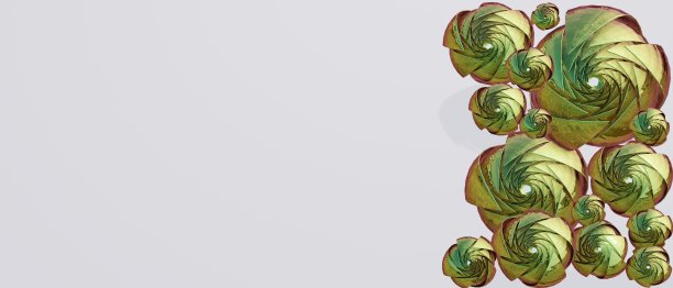 金色玫瑰元素，装饰花卉元素在白色的背景在3d插图图片下载