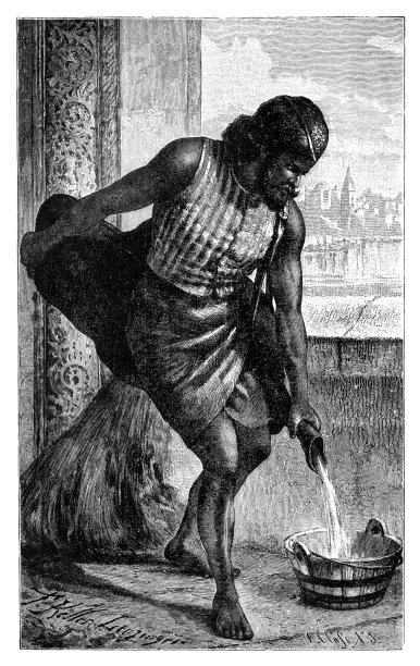 孟加拉的水童。印度和孟加拉国。亚洲历史与文化。古董插图。19世纪图片下载