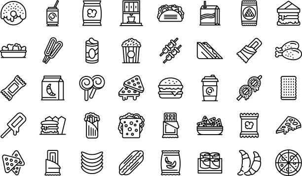 零食吧图标设置轮廓风格图片下载