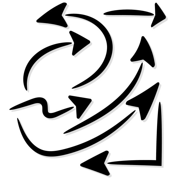 孤立的手绘箭头设置为白色图片下载