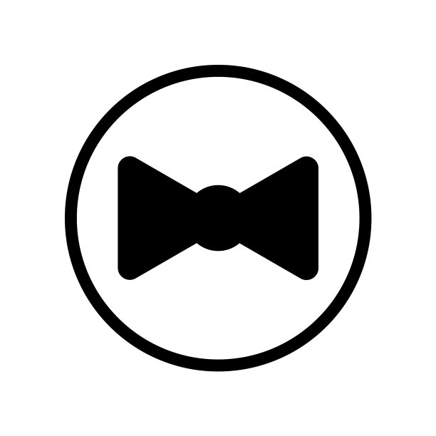 黑色蝴蝶结领带平面图标孤立在白色图片下载