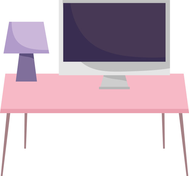 工作空间台灯与电脑隔离设计图片下载