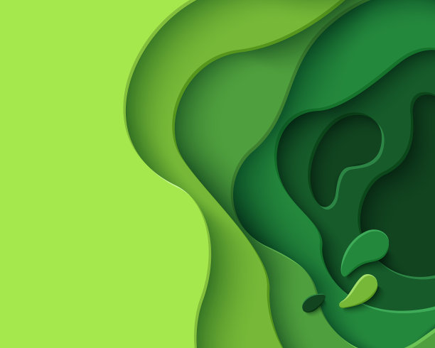 生态抽象绿色剪纸背景图片下载