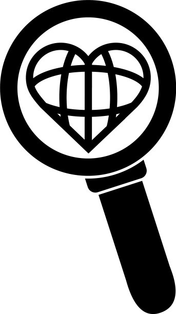 放大镜爱心世界象形图图片下载