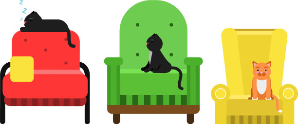 猫坐在柔软的扶手椅上睡觉图片下载