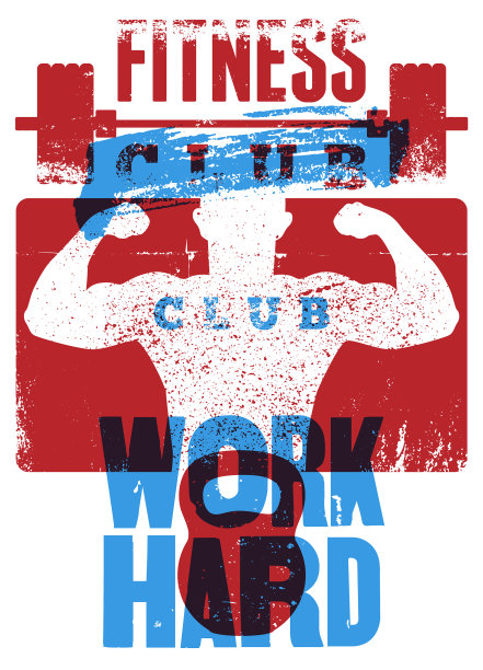 复古健身房，复古垃圾海报和强壮的男人图片下载