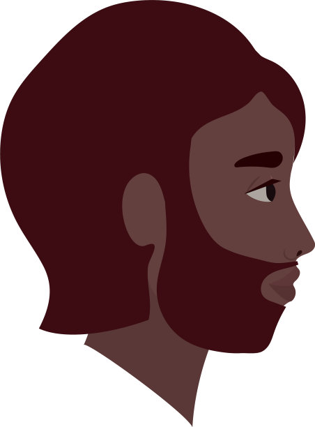 侧视图设计的黑人卡通图片下载