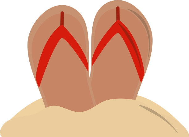 暑假在沙滩上玩人字拖图片下载