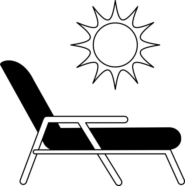 夏日度假旅游躺椅阳光热带图片下载