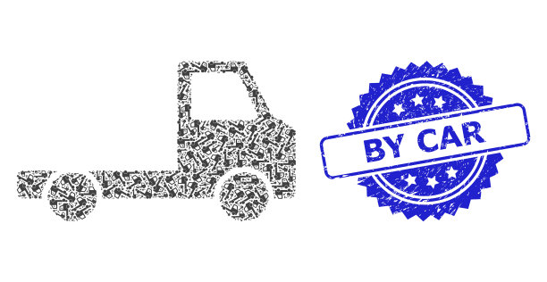 纹理由汽车邮票和递归送车图片下载