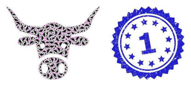 刻痕1水印和递归牛头图标图片下载