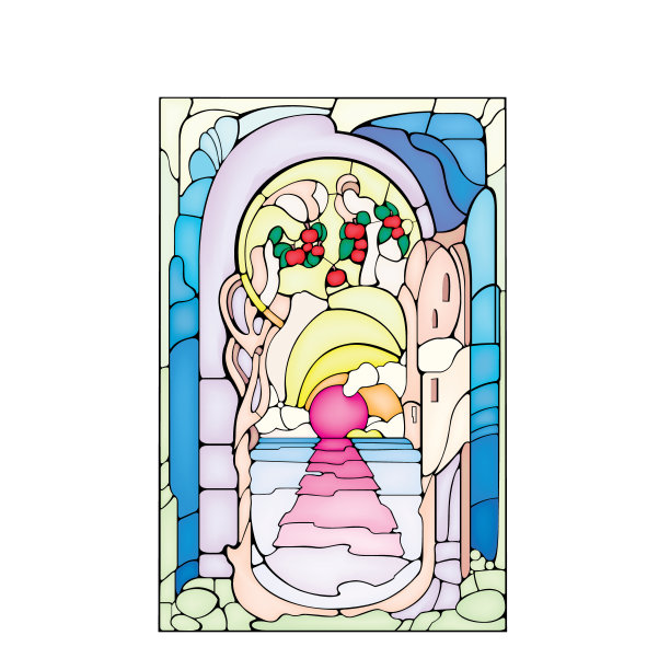 抽象彩色玻璃窗风格化大图片下载