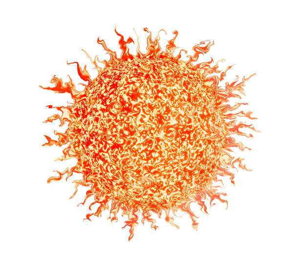 抽象红矮星孤立在白色，3d渲染图片下载