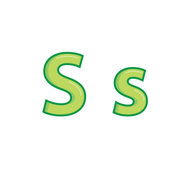 字母S在大写和小写格式的儿童学习练习ABC矢量插图。图片下载
