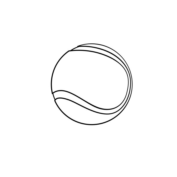 黑色和白色的网球插图在一个白色的背景组装或创建教学材料的母亲谁做家庭学校和教师谁找到图片的教学材料，如抽认卡或儿童书籍。图片下载