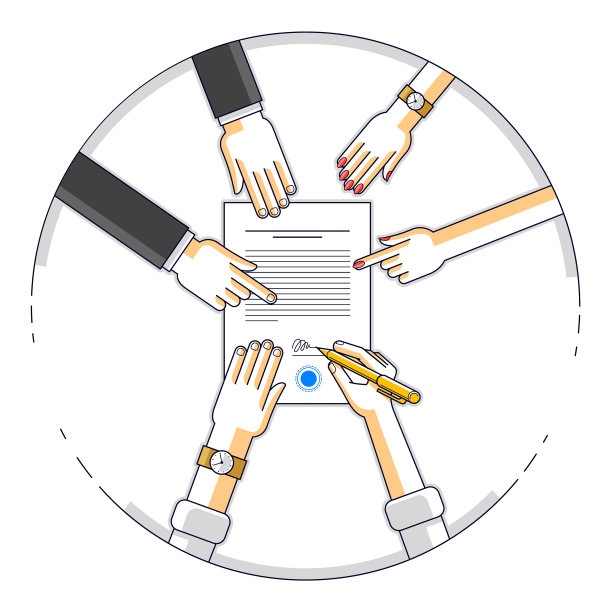 商人签署合同、文件或银行图片下载