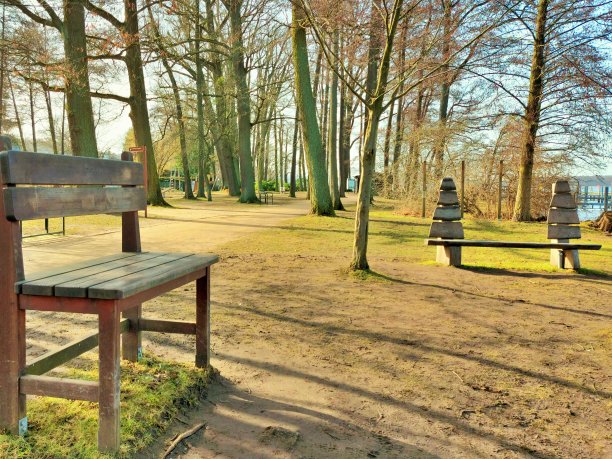 Werbellinsee的长椅图片下载