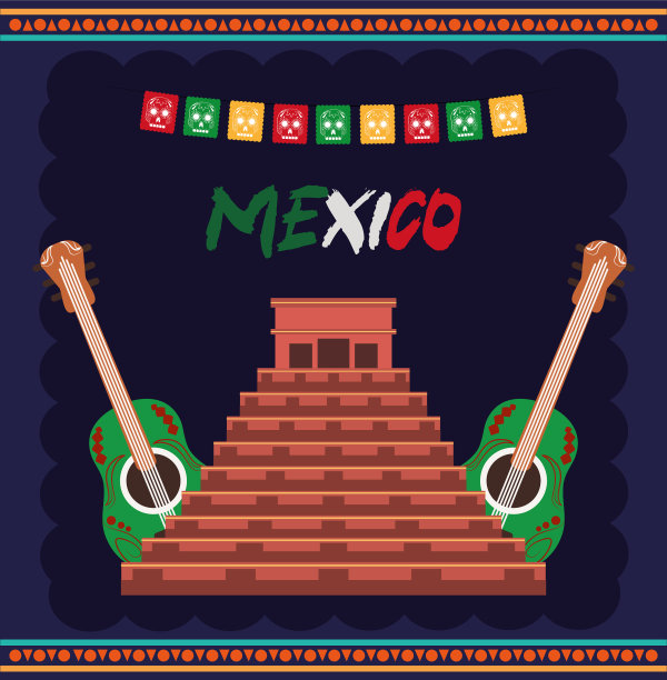 墨西哥独立日古玛雅金字塔和图片下载