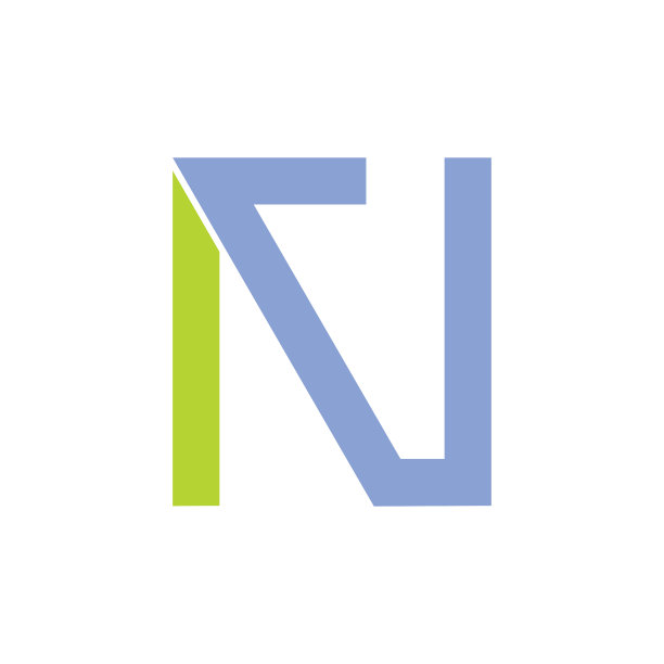 字母n箭头形状的几何线标志图片下载