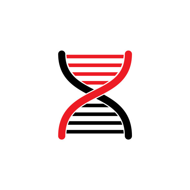简单的螺旋DNA几何线标志图片下载