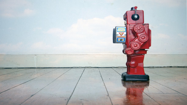 复古红色机器人玩具图片下载