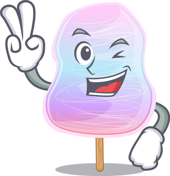 吉祥物搞笑彩虹棉花糖卡通图片下载