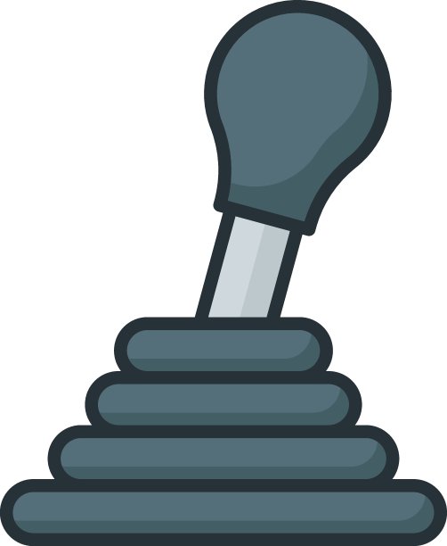 手动换挡变速箱概念，皮革齿轮旋钮与皮革矢量彩色图标设计，汽车服务和汽车修理厂标志，卡车备件标志，汽车机械库存插图图片下载