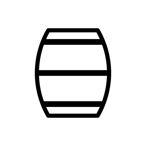 木桶矢量图标。啤酒和葡萄酒木桶容器符号。威士忌和朗姆酒酿酒厂的标志。形状简单的酒精饮料标志。图片下载