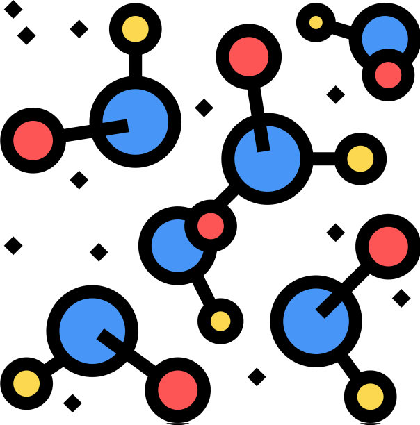 化学分子颜色图标孤立图片下载