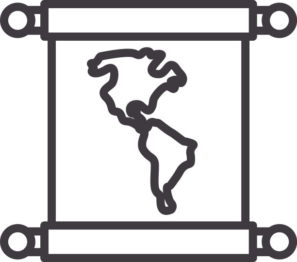 世界地图线条风格图标设计图片下载