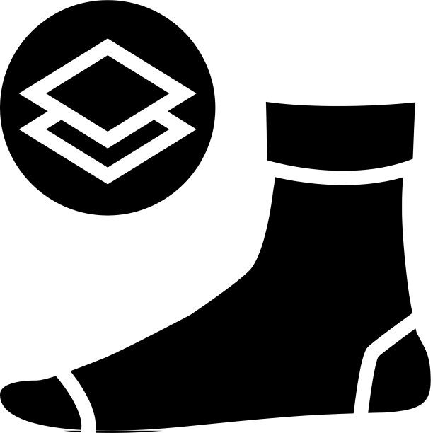 中间温暖的袜子字形图标孤立图片下载