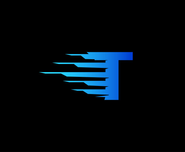 快速移动T字母图标设计。图片下载