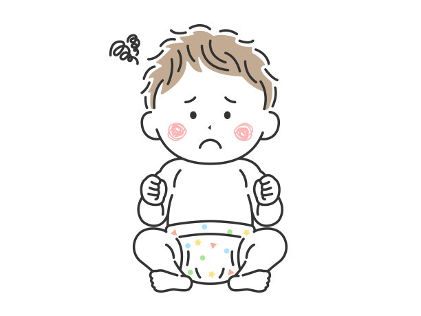 一个坐着的婴儿的插图。图片下载