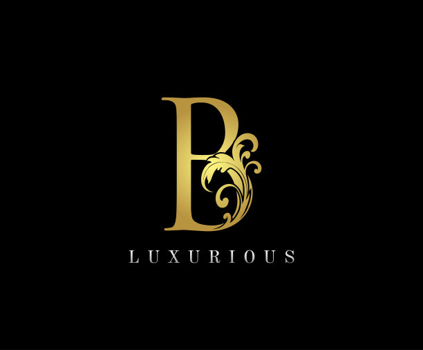 经典的黄金B字母图标矢量设计。图片下载