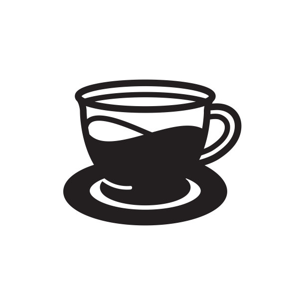 饮料玻璃图标，茶杯图标在时尚的扁平风格图片下载