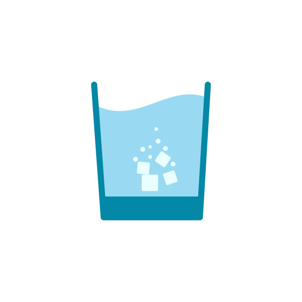 玻璃图标，水玻璃图标在时尚的平面风格图片下载