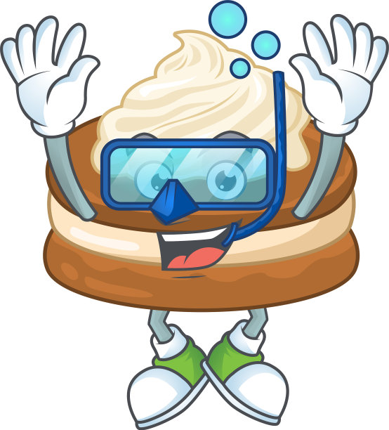 一款设计白色奶油alfajor试潜水眼镜图片下载