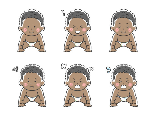 一个正在爬行的婴儿的插图。图片下载