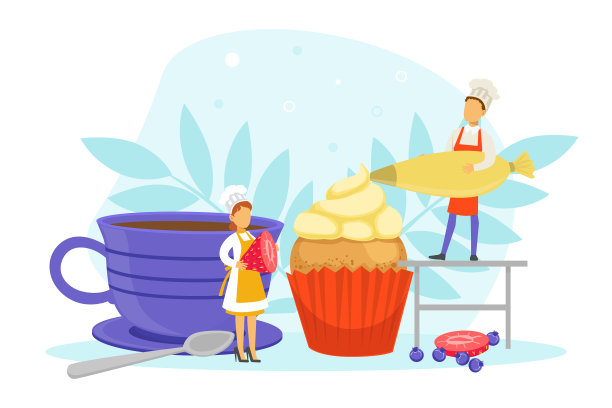 用奶油装饰蛋糕图片下载